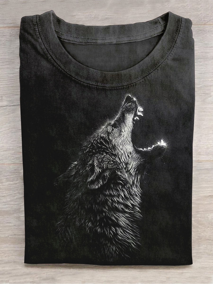 Unisex Wolf King Art Print Unisex Tee