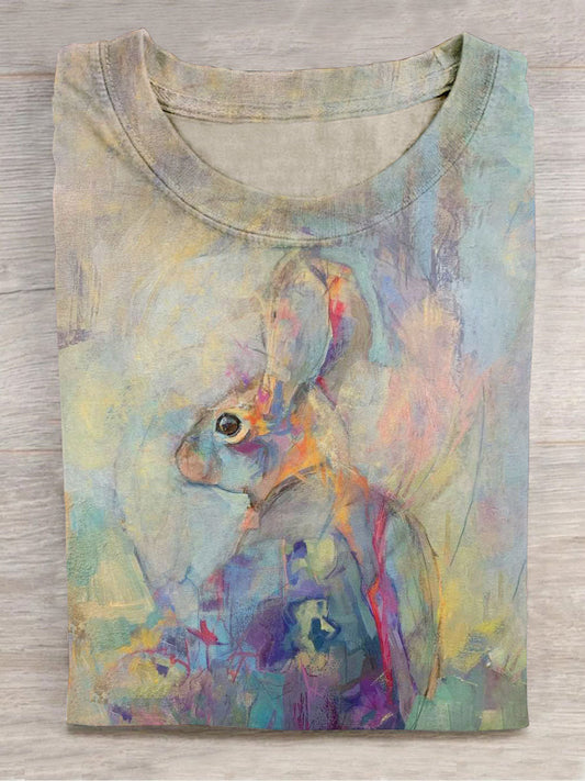 Unisex Rabbit Painted Art Print  Unisex Tee