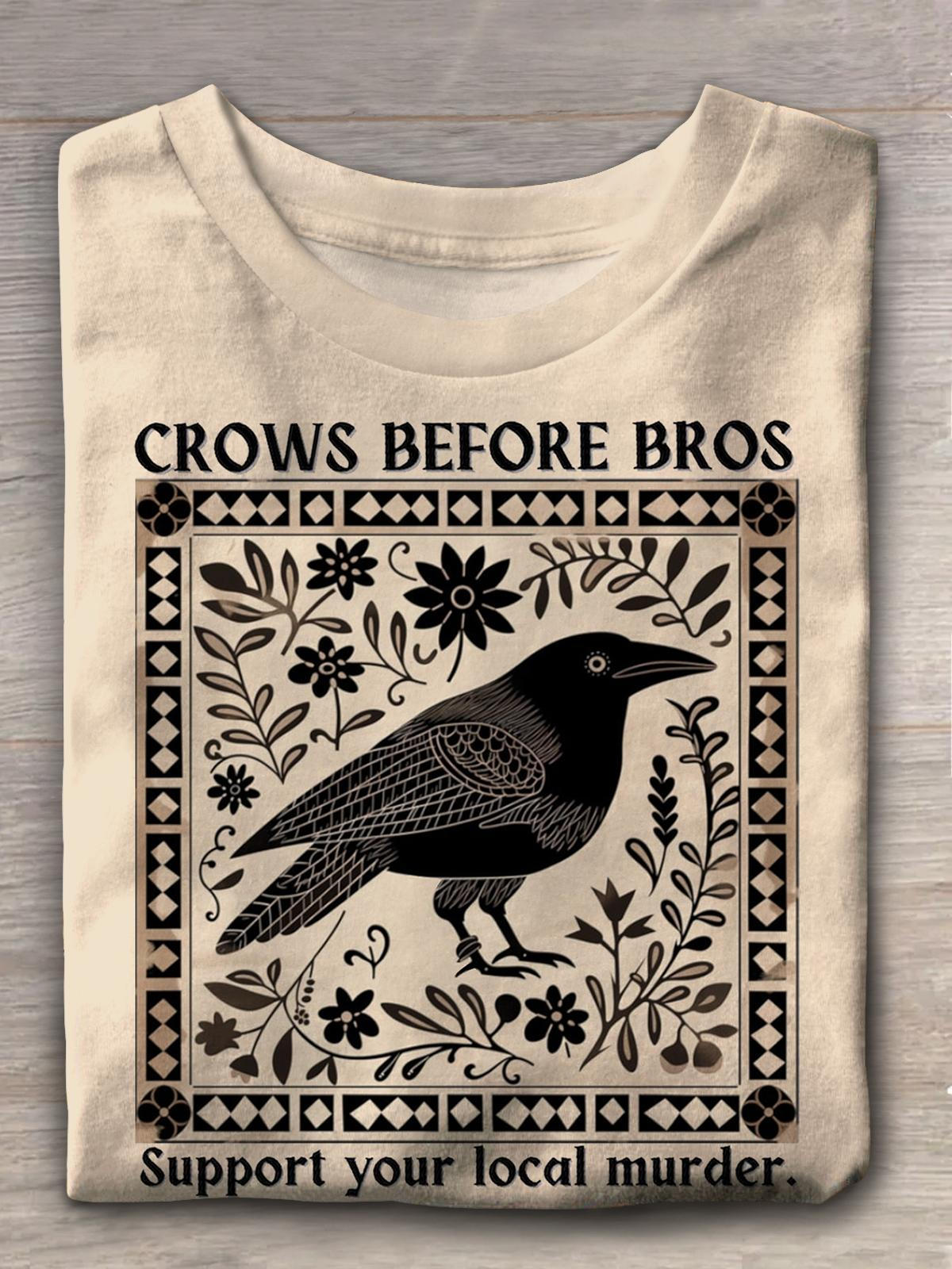 Crows Before Bros Crew Neck   Unisex Tee