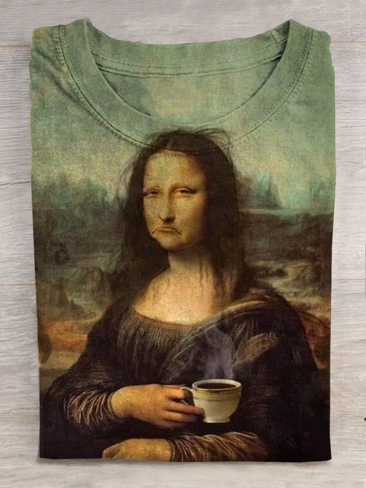 Funny Mona Art Print  Unisex Tee