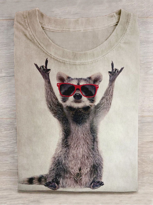 Unisex Fun Raccoon Abstract Print   Unisex Tee