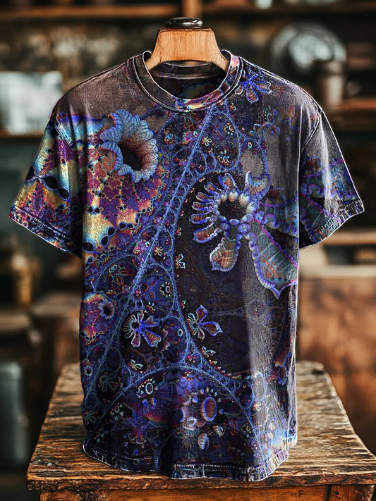 Unisex Vintage Psychedelic Art Print Casual Tee