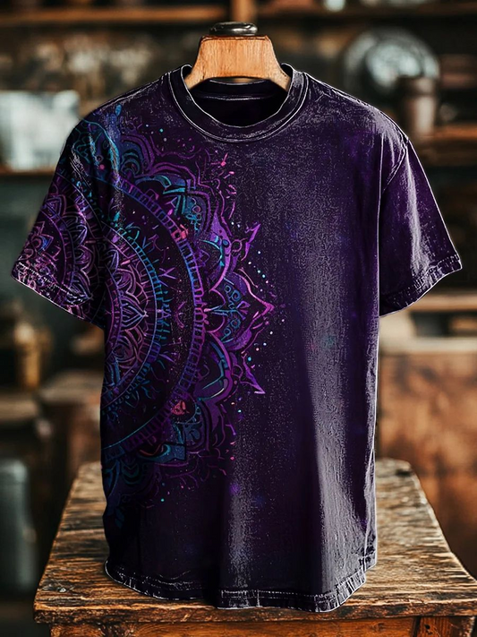 Unisex Vintage Mandala  Casual Tee