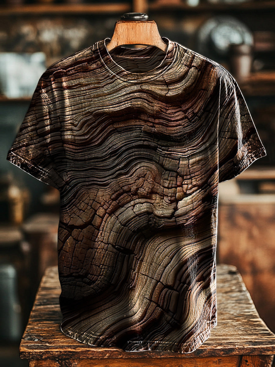 Vintage Abstract Wood Texture Art Print Unisex Tee