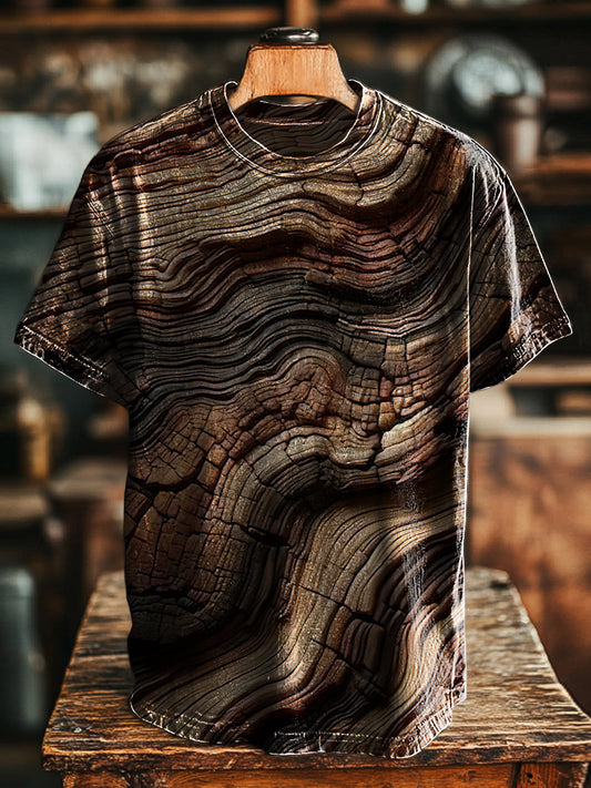 Vintage Abstract Wood Texture Art Print Unisex Tee