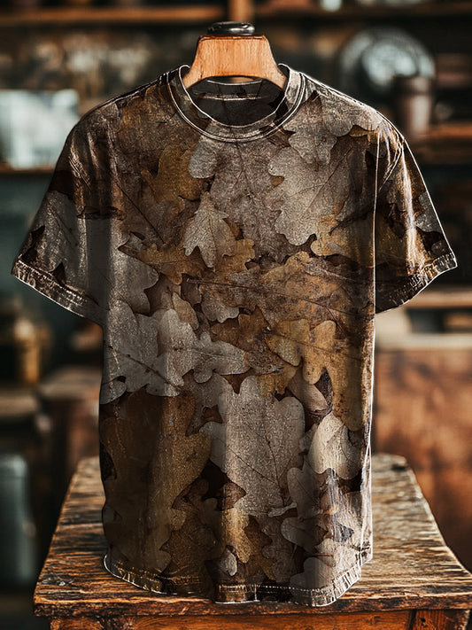 Vintage Abstract Leaves Texture Art Print Unisex Tee