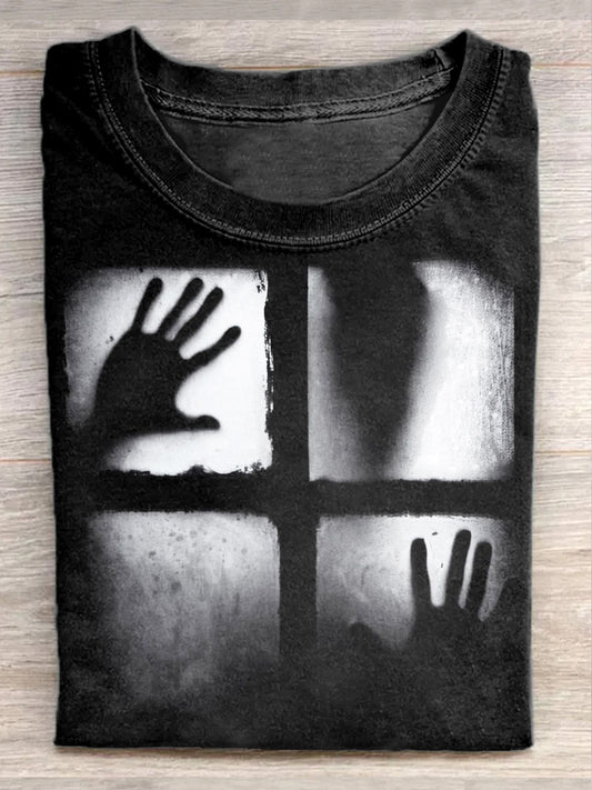 Unisex Thriller Shadow Print Casual Loose Tee