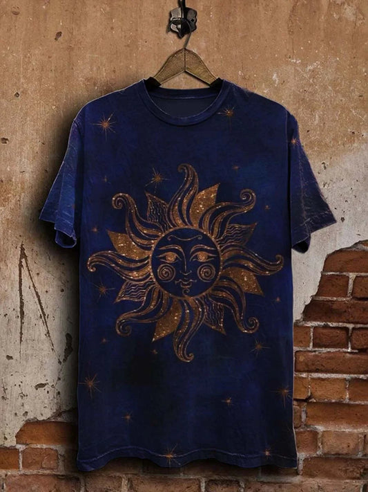 Printed Vintage Fashion Loose Short Sleeve Tee