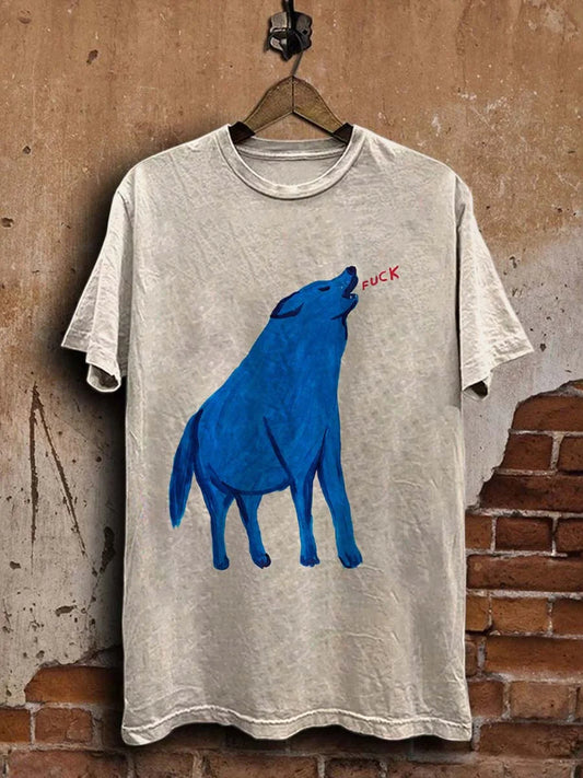 Funny Puppy Print Casual Tee