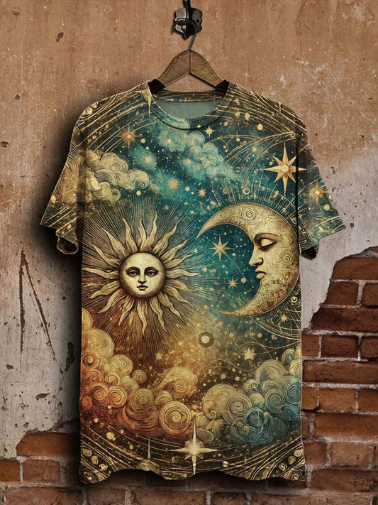 Sun, Moon & Stars Printed Casual Tee