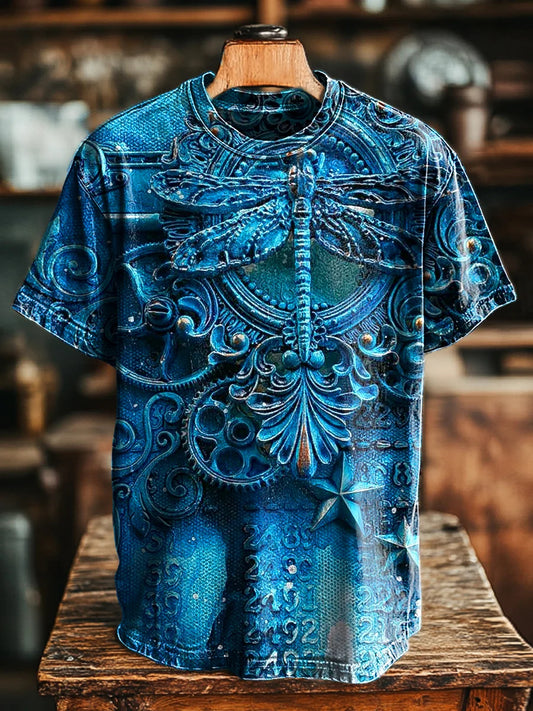 Unisex Vintage Dragonfly Gear Print Tee