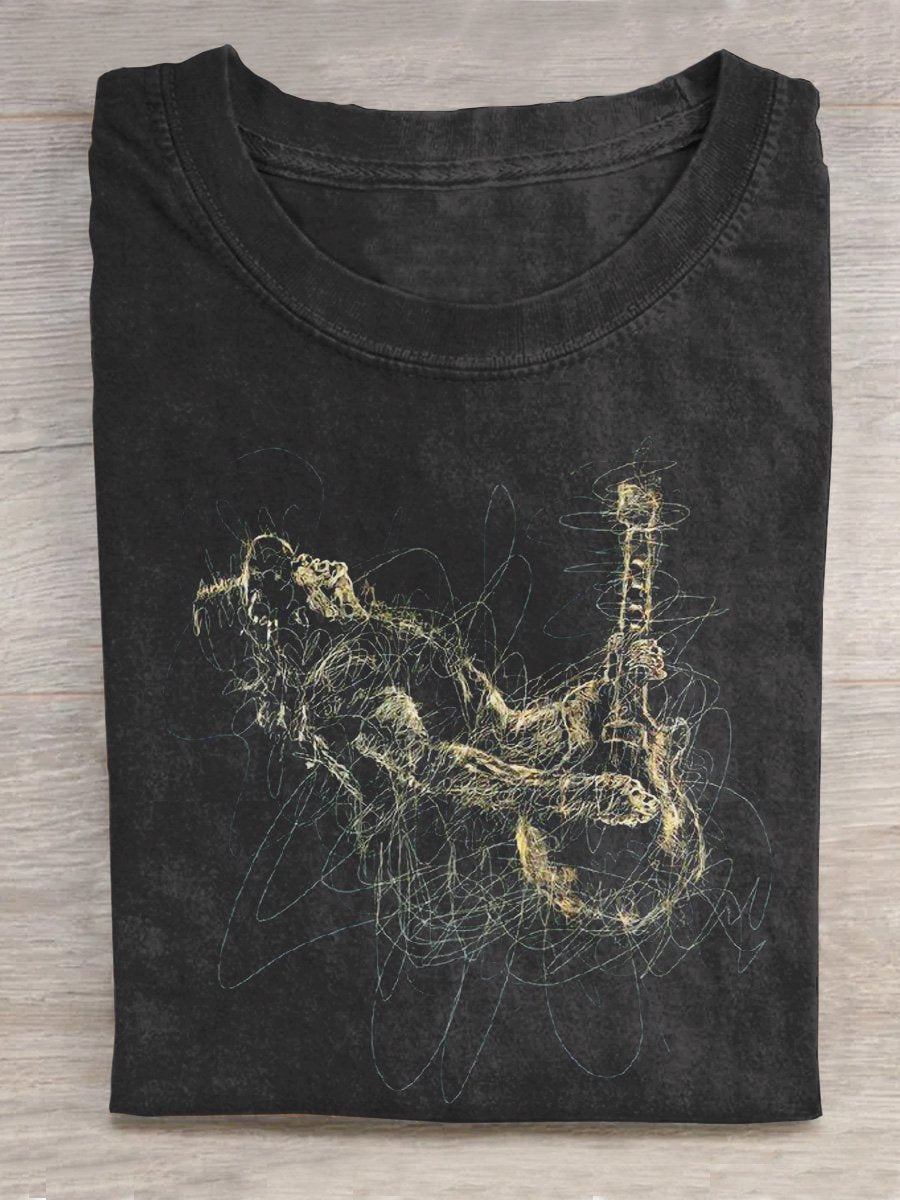 Funny Punk Music Art Print Casual Unisex Tee