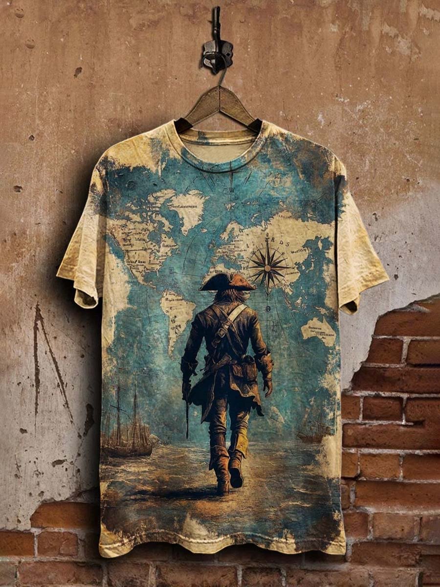 Unisex Vintage Nautical  Casual  Tee