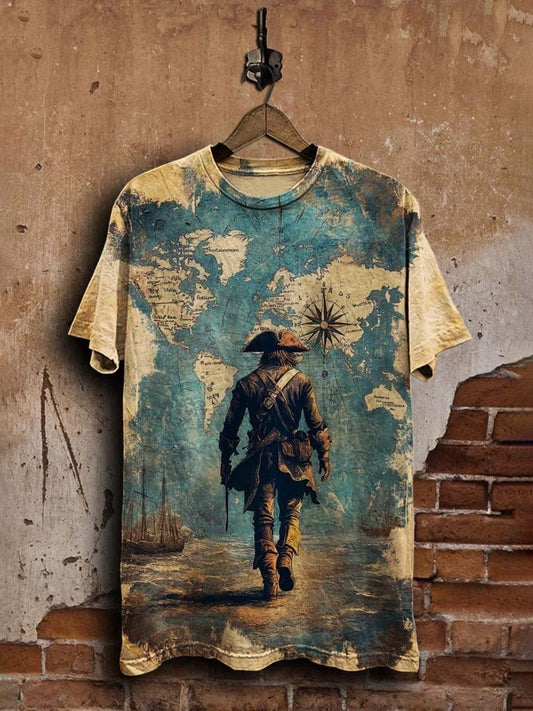 Unisex Vintage Nautical  Casual  Tee