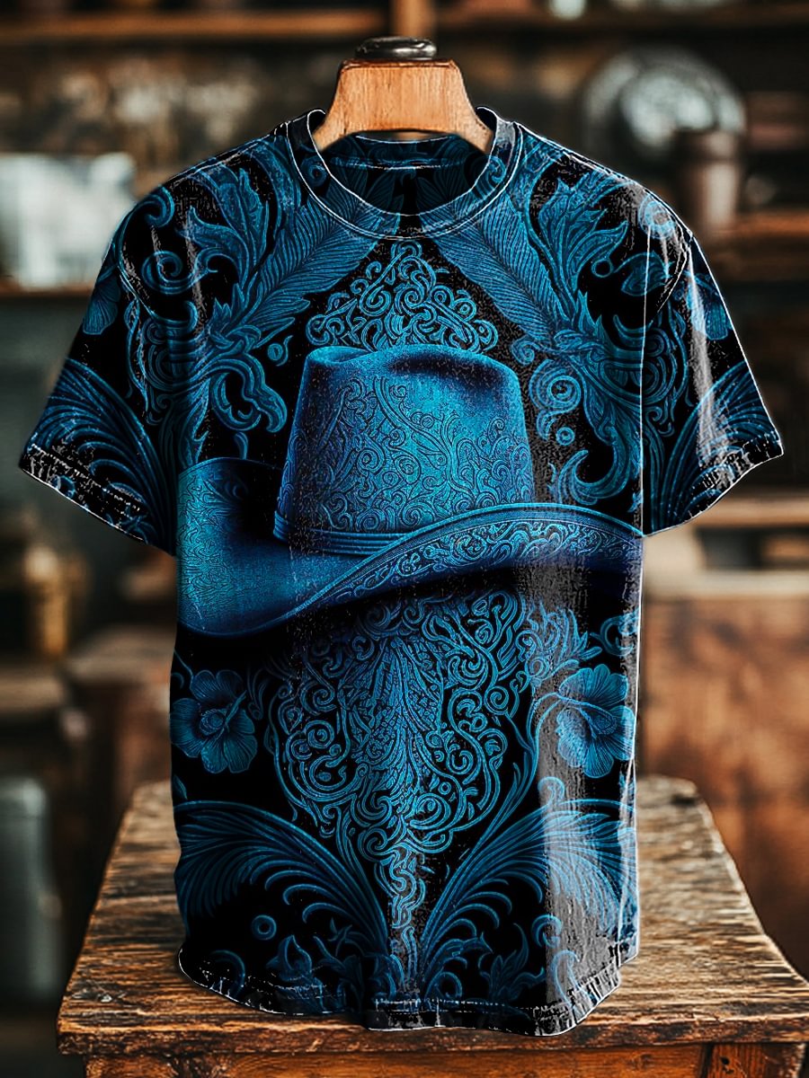 Unisex Retro 3D Hat Pattern Printed Casual LooseTee