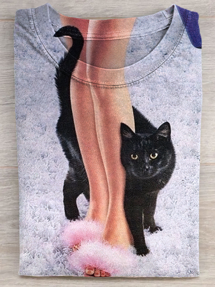 Vintage Cat And High Heels Unisex Tee