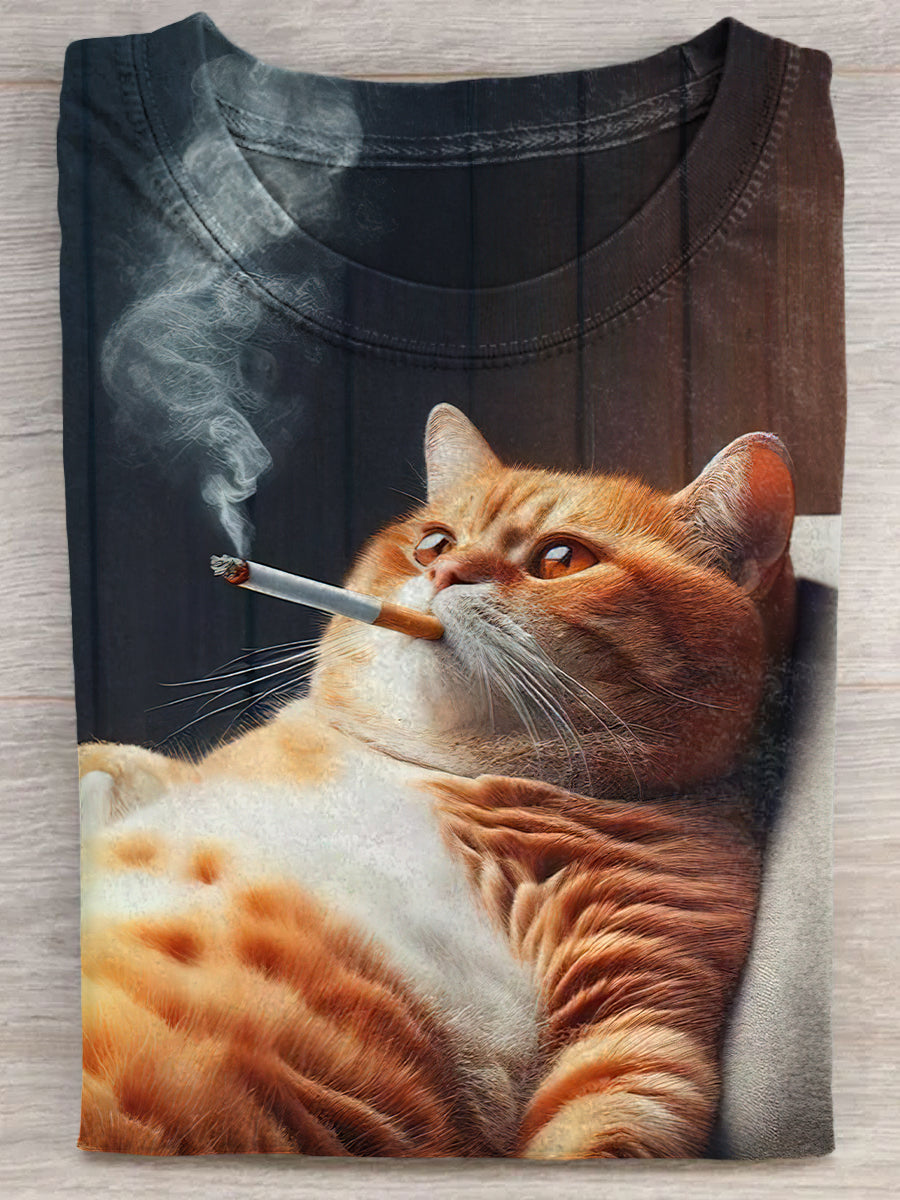 Funny Thinking Cat Unisex Tee