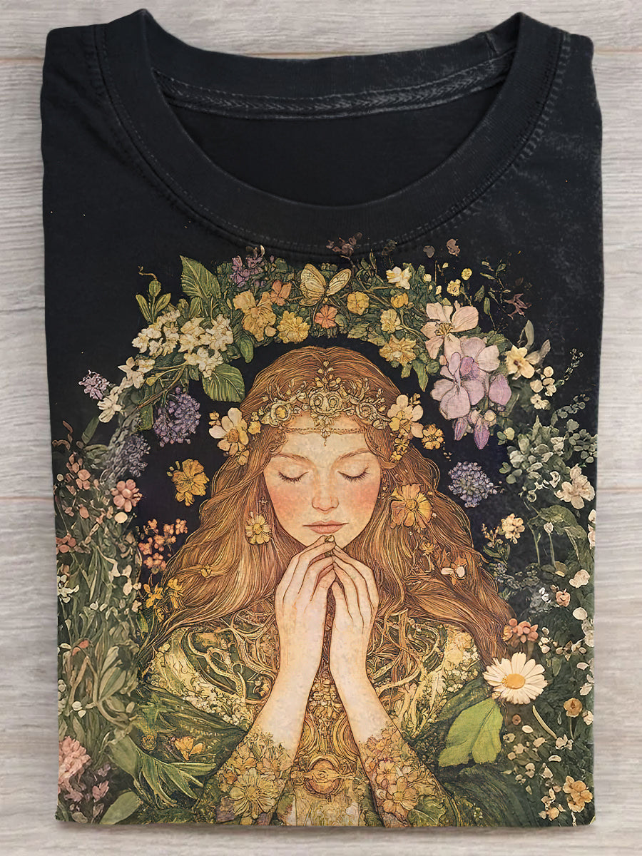 Vintage Flower Goddess Unisex Tee