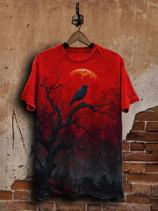Unisex Midnight Raven Printed Casual  Tee