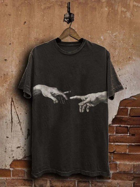 Unisex Art Gesture Print Casual  Tee
