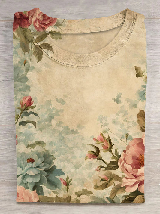 Vintage Flowers Printed Vintage Unisex Tee
