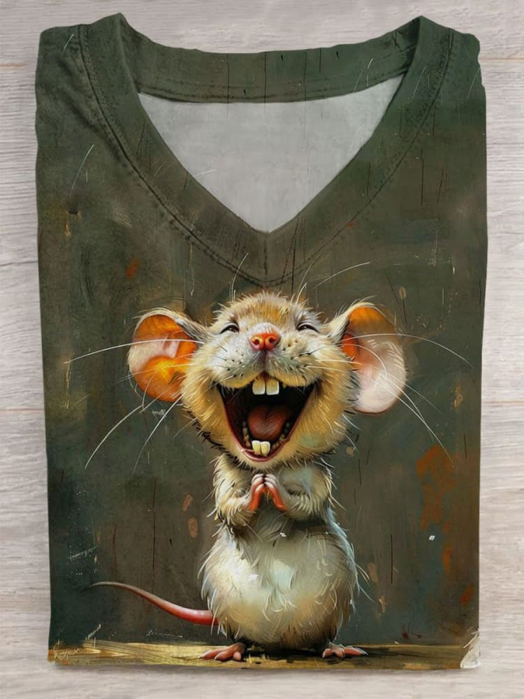 Women's Cute Mouse Art Print Unisex Tee