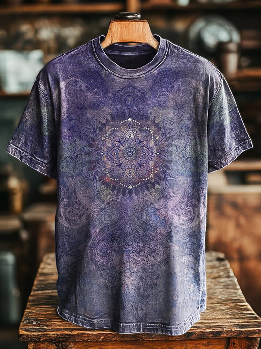Unisex Vintage Abstract Mandala Print  Tee
