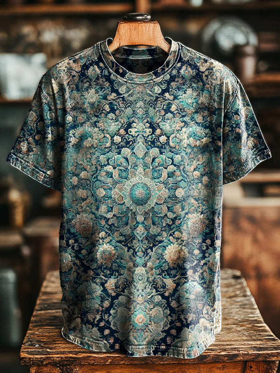 Unisex Vintage Ethnic Totem Printed Casual Loose Tee