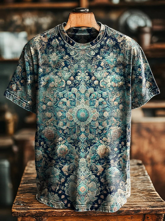 Unisex Vintage Ethnic Totem Printed Casual Loose Tee