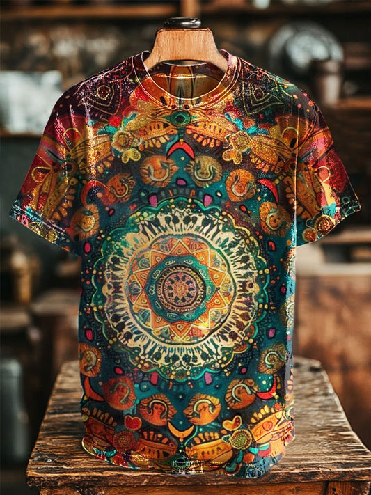 Colorful Ethnic Floral Print Tee
