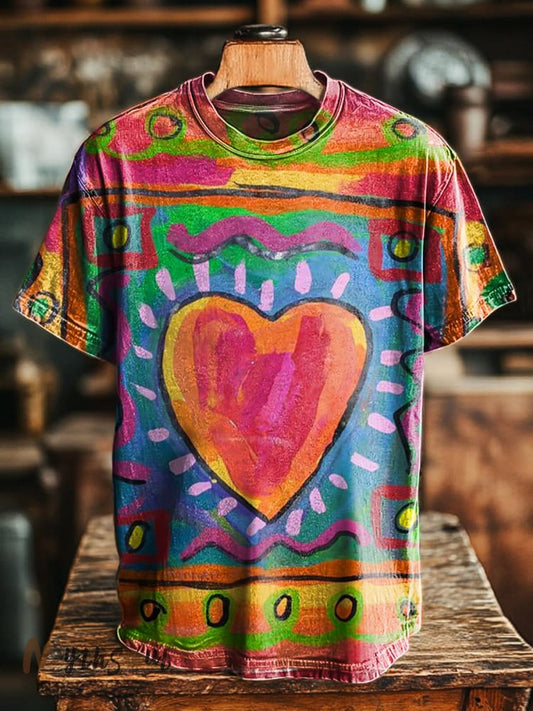 Unisex Bohemian Love Art Print Casual Tee
